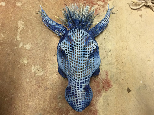 A mask of a donkey head